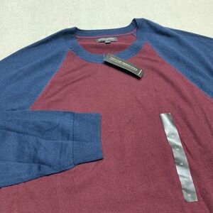 NEW Banana Republic Merino Wool Blend Sweater Men's XL Burgundy &‎ Blue Pullover